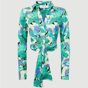 Reiss Dana Tie Front Cropped Top